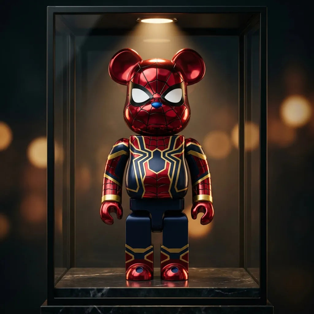 Bearbrick Spider-Man Iron Spider - display case