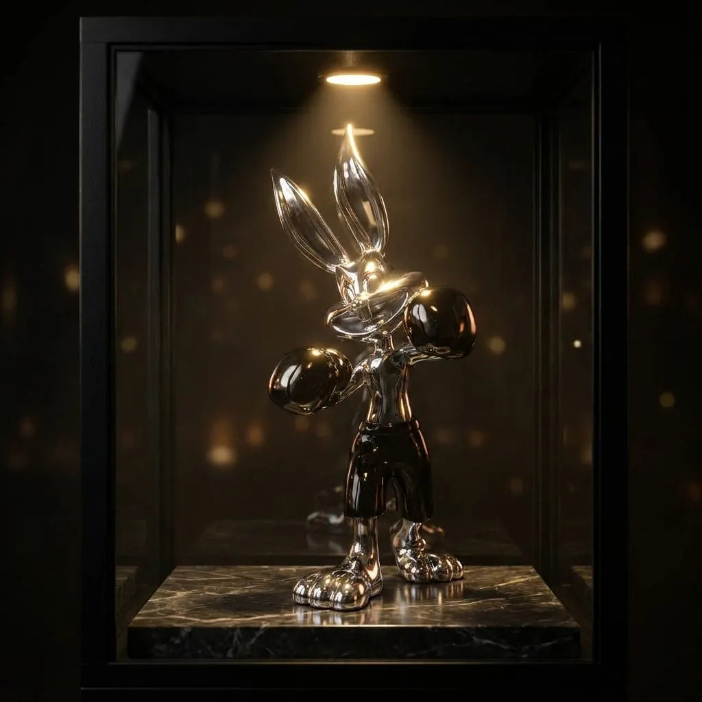 Bugs Bunny Boxing - Silver/Black - display case