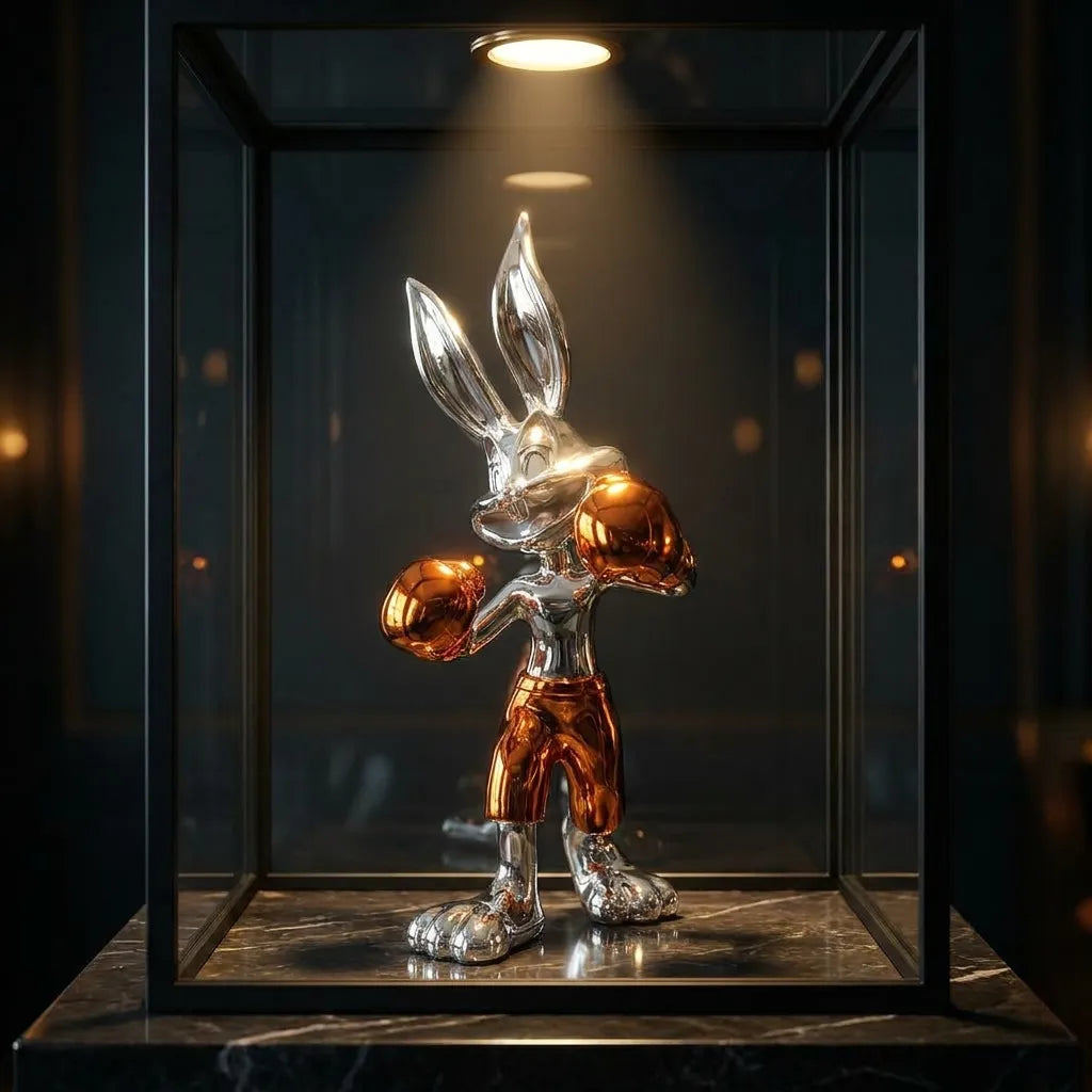 Bugs Bunny Boxing - Silver/Orange - display case