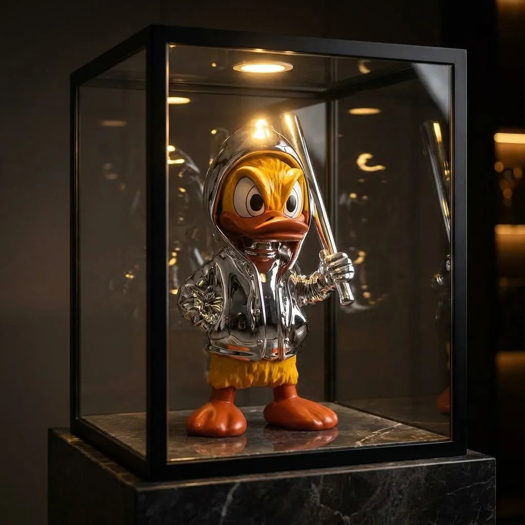 Donald Duck - Silver Hoodie Bat - display case