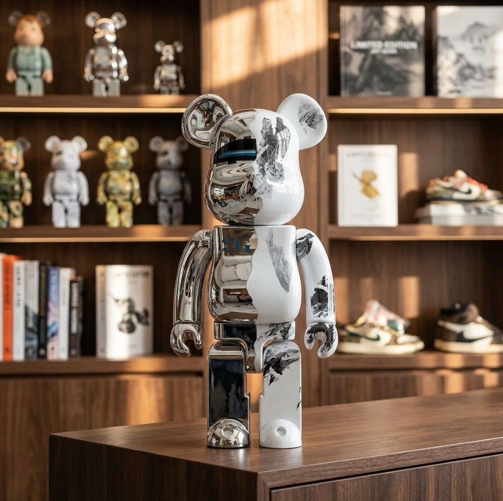 Bearbrick 2G Chrome Silver - gallery display