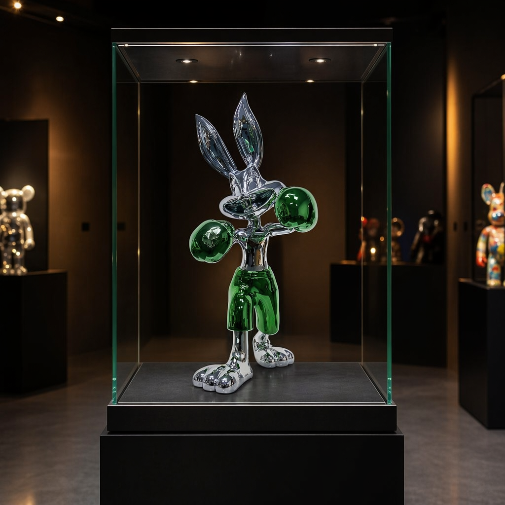 Bugs Bunny Boxing - Silver/Green in display case