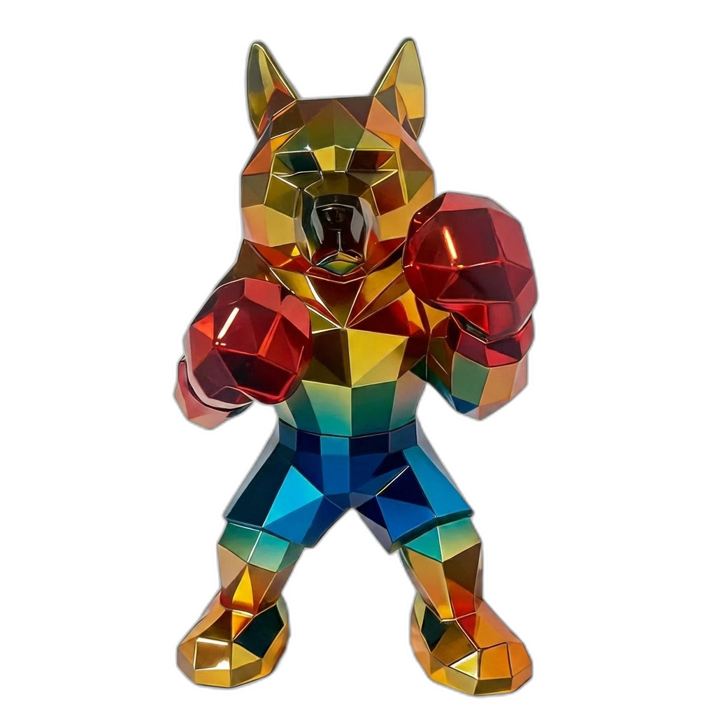 Boxing Dog - Polygon Chrome